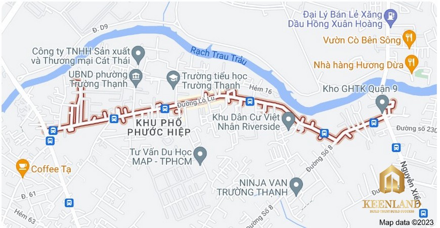 Vị trí đường Lò Lu trên Google Maps